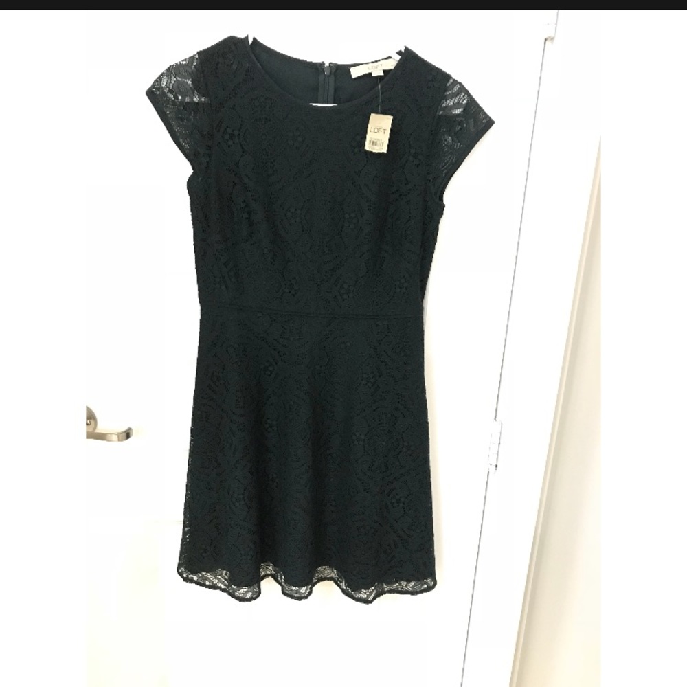 NWT Loft Dark green lace dress